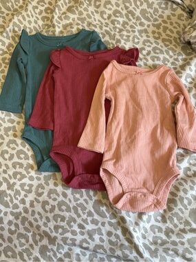 Three-piece, long sleeve onesies Carters brand size 6 months